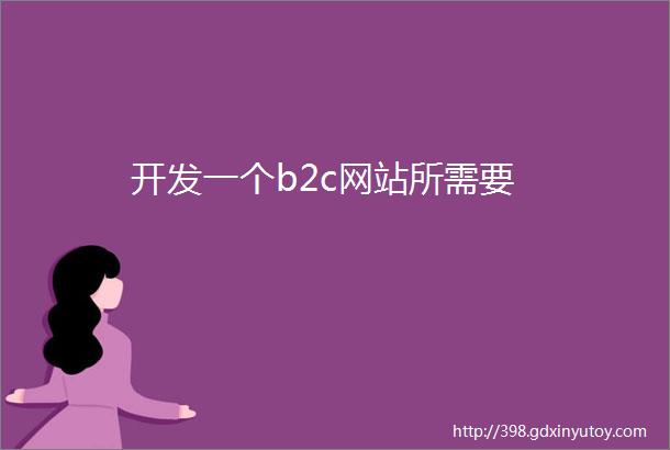 开发一个b2c网站所需要